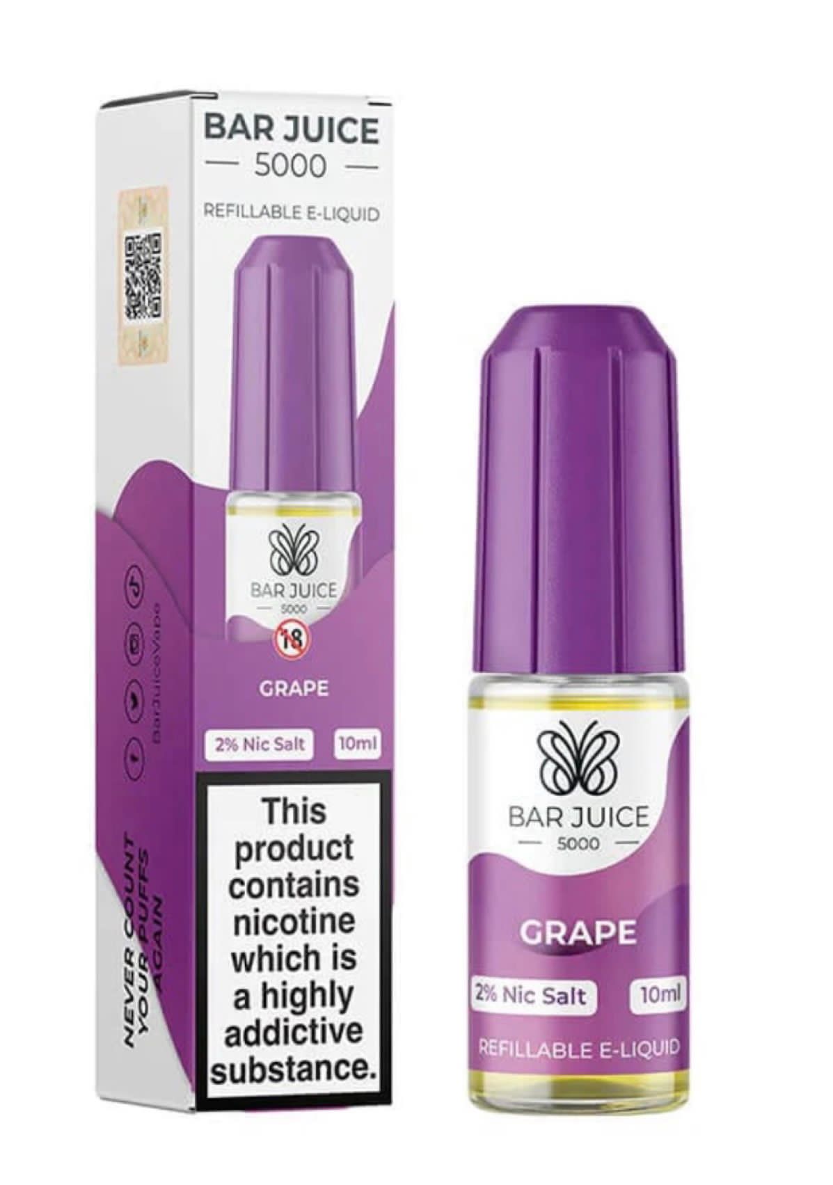 Grape Bar Juice 5000 10ml Nic Salts E-liquid 20MG
